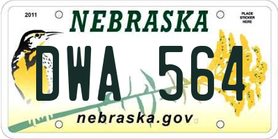 NE license plate DWA564
