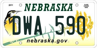 NE license plate DWA590