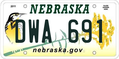 NE license plate DWA691