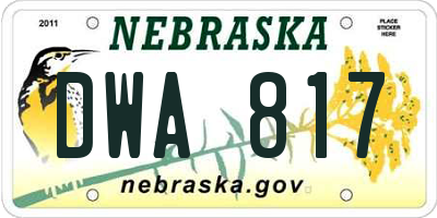 NE license plate DWA817