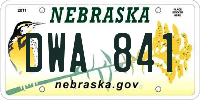 NE license plate DWA841