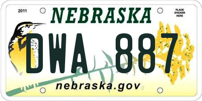 NE license plate DWA887