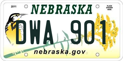 NE license plate DWA901