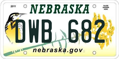 NE license plate DWB682