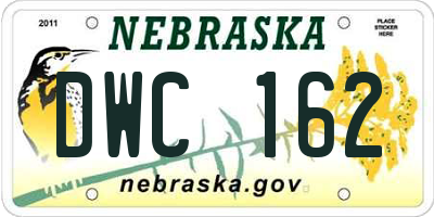 NE license plate DWC162