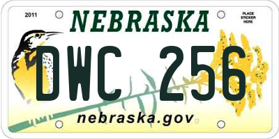 NE license plate DWC256