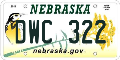 NE license plate DWC322