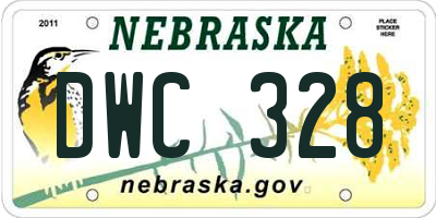 NE license plate DWC328