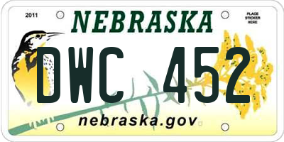 NE license plate DWC452
