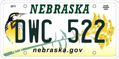 NE license plate DWC522