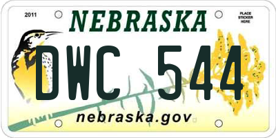 NE license plate DWC544