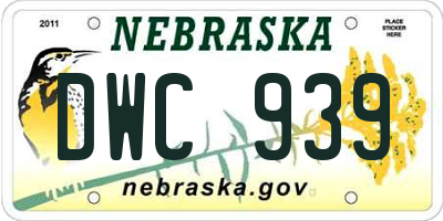 NE license plate DWC939