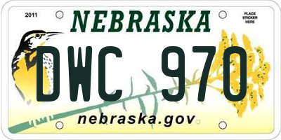 NE license plate DWC970
