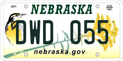 NE license plate DWD055