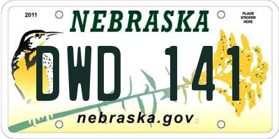 NE license plate DWD141