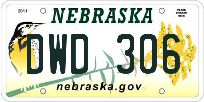 NE license plate DWD306