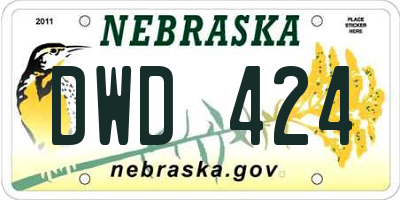 NE license plate DWD424