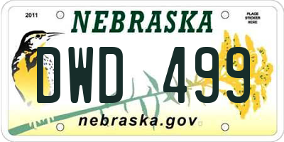 NE license plate DWD499