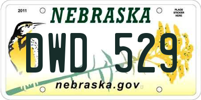 NE license plate DWD529
