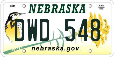 NE license plate DWD548