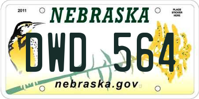 NE license plate DWD564
