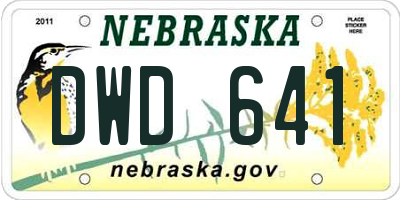 NE license plate DWD641