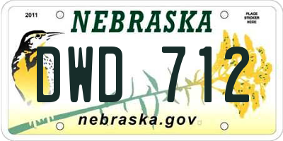 NE license plate DWD712