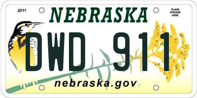 NE license plate DWD911