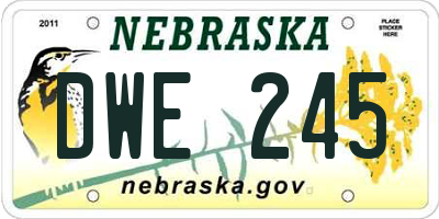 NE license plate DWE245