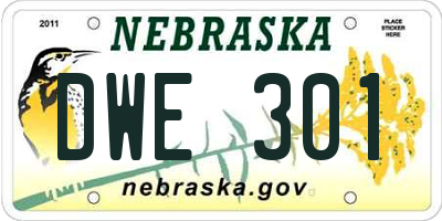 NE license plate DWE301