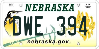 NE license plate DWE394