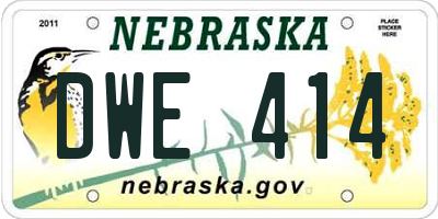 NE license plate DWE414