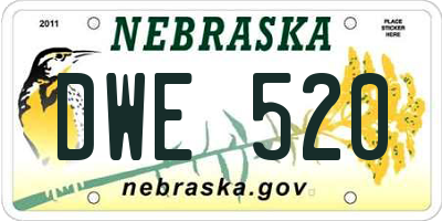 NE license plate DWE520