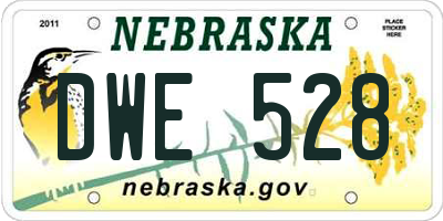 NE license plate DWE528