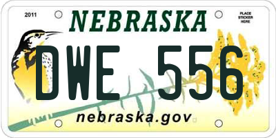 NE license plate DWE556