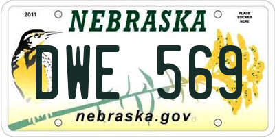 NE license plate DWE569