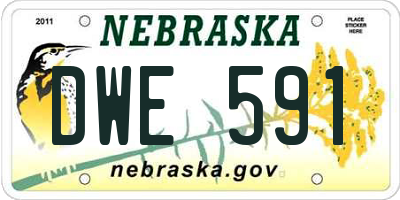 NE license plate DWE591