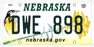 NE license plate DWE898