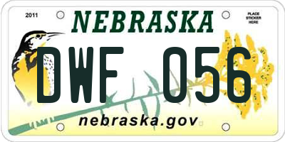 NE license plate DWF056