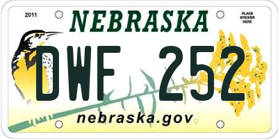 NE license plate DWF252