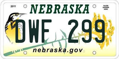 NE license plate DWF299