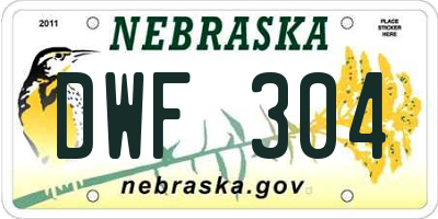 NE license plate DWF304