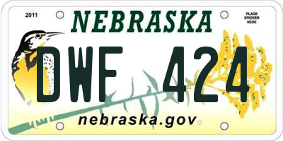 NE license plate DWF424