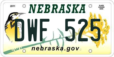 NE license plate DWF525