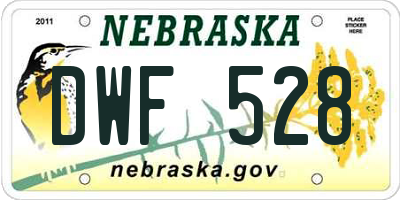 NE license plate DWF528
