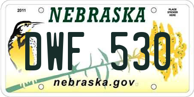 NE license plate DWF530