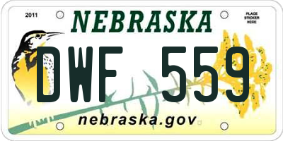 NE license plate DWF559