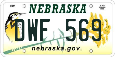 NE license plate DWF569