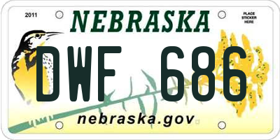 NE license plate DWF686