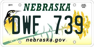 NE license plate DWF739